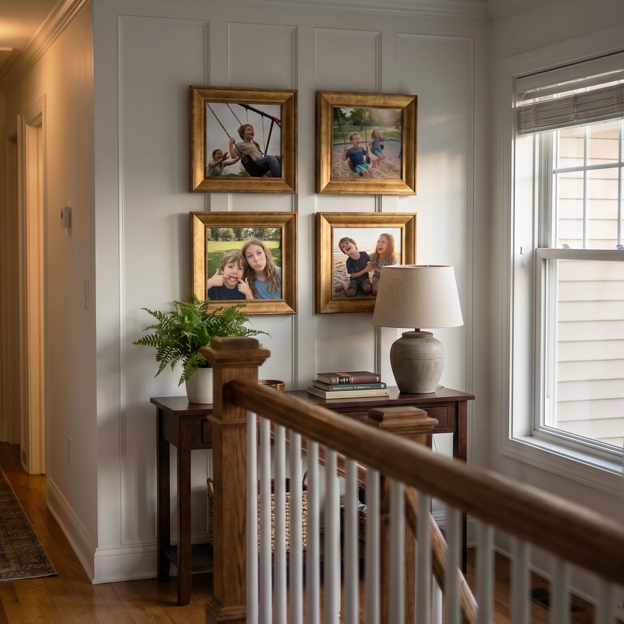 Personalized Gold-Framed Photo Collage Set – Beautiful Memories Corner