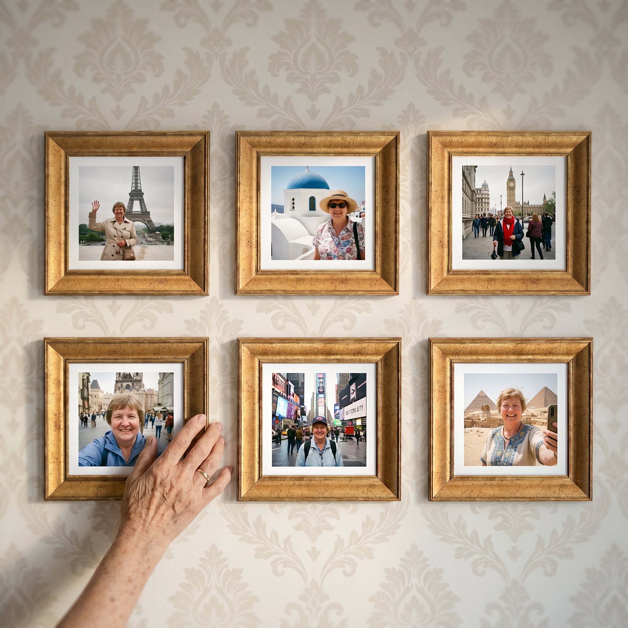 Personalized Gold-Framed Photo Collage Set – Beautiful Memories Corner