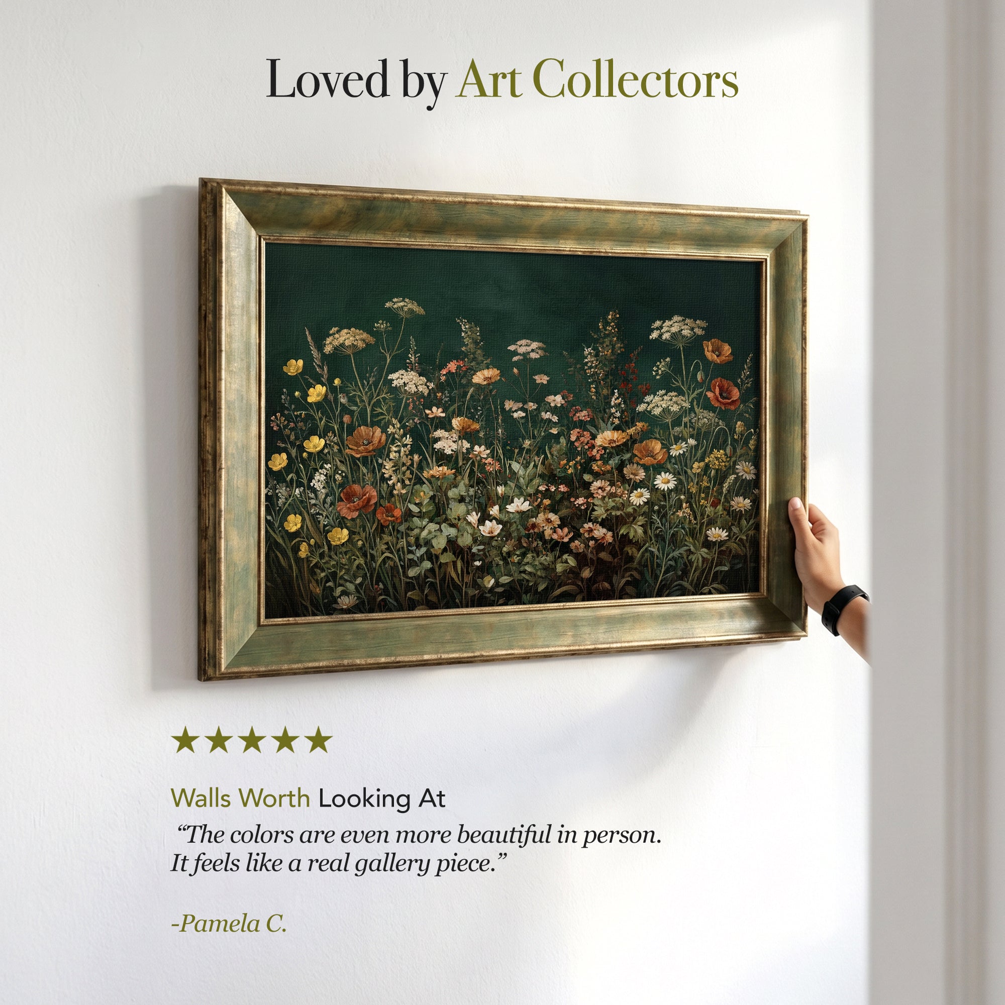 Wildflowers Botanical Framed Canvas Print