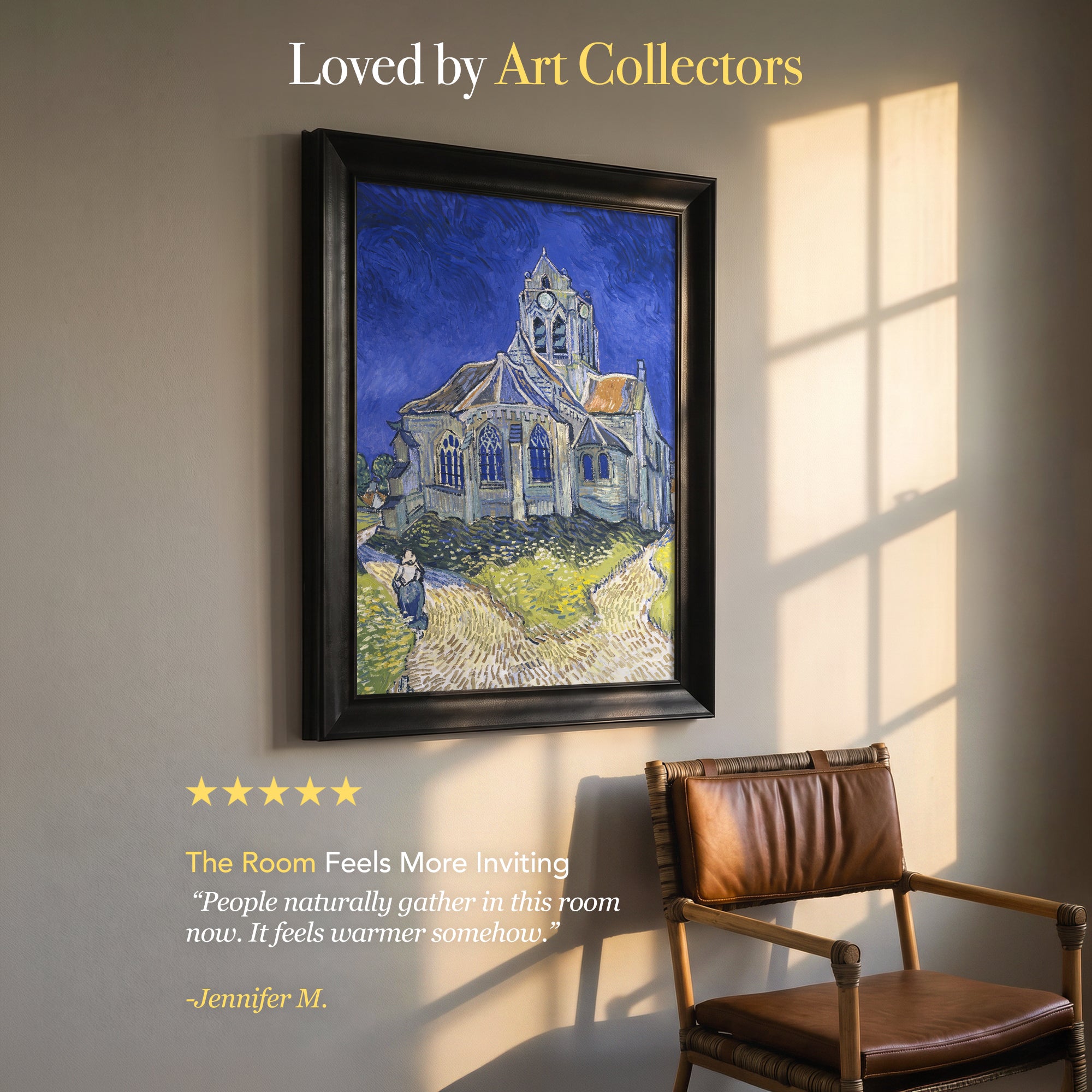 The Church at Auvers by Vincent van Gogh (1890) | Framed Wall Art Print