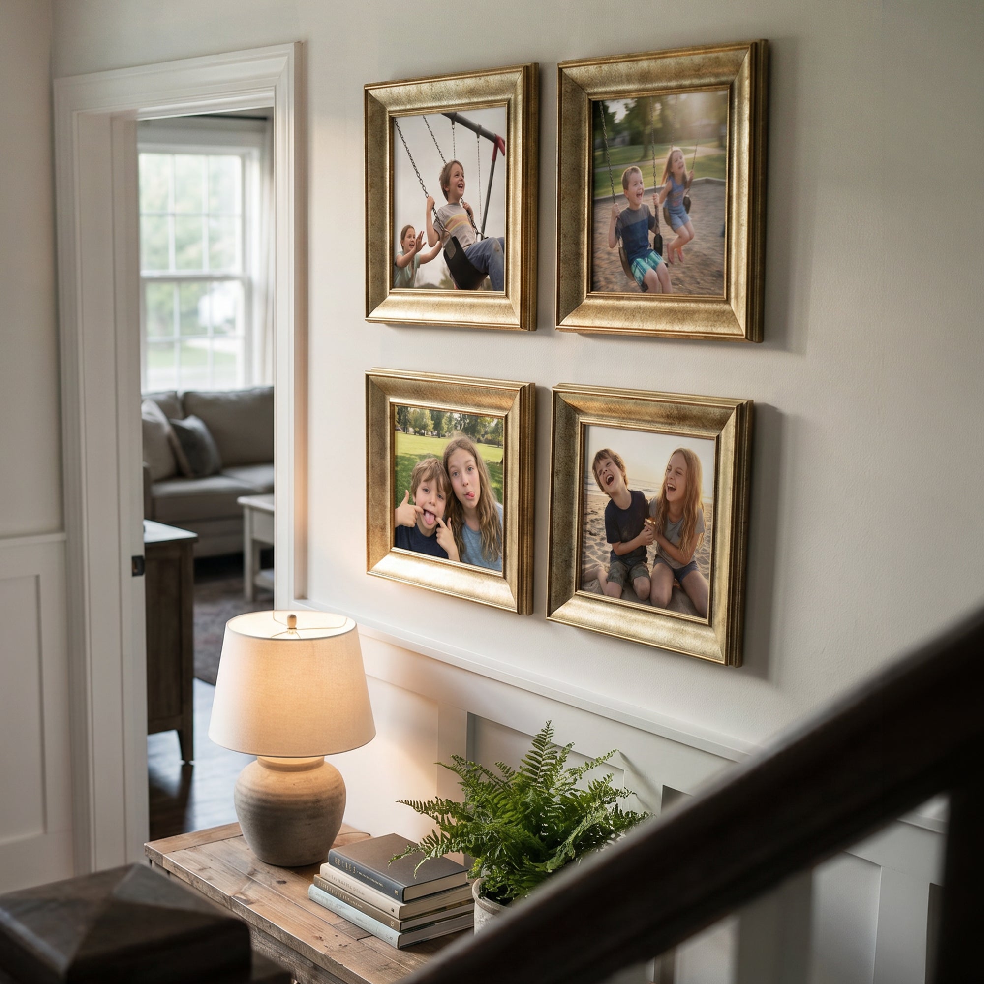 Personalized Champagne -Framed Photo Collage Set – Beautiful Memories Corner