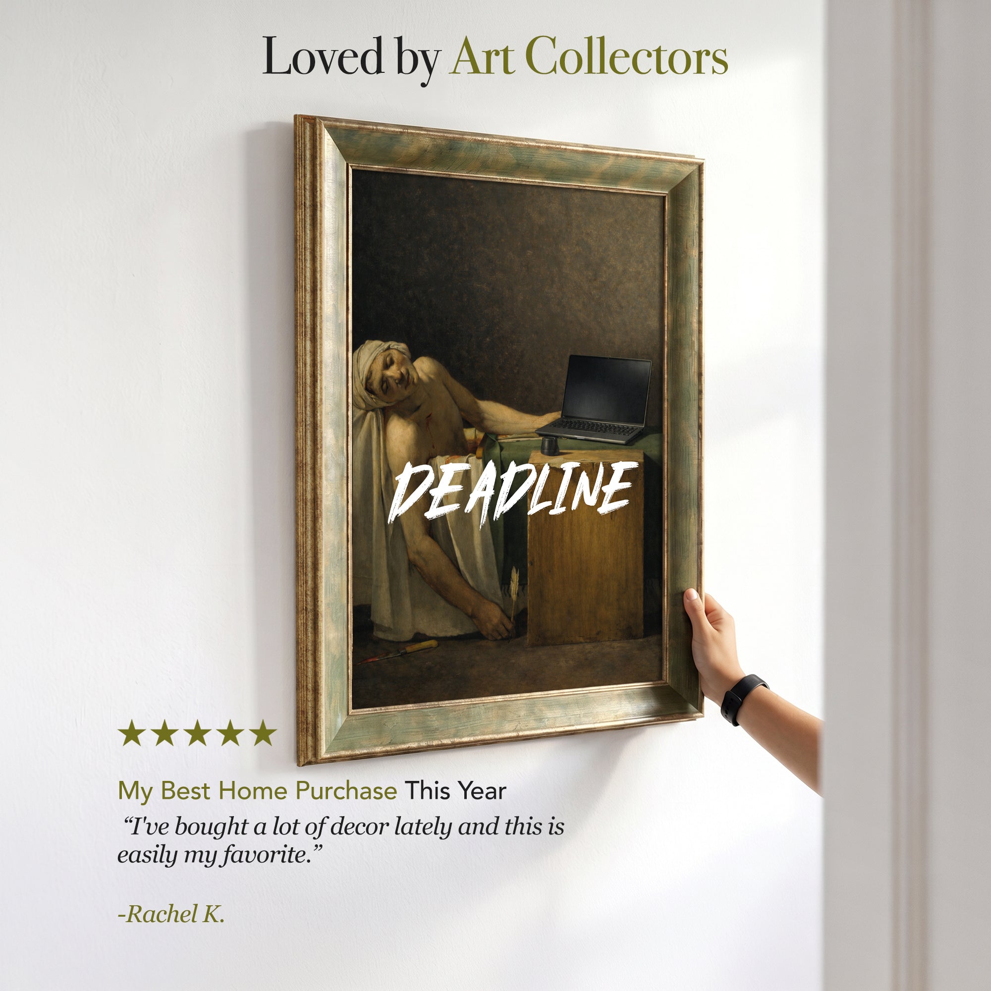 "DEADLINE" The Death of Marat Framed Canvas Print