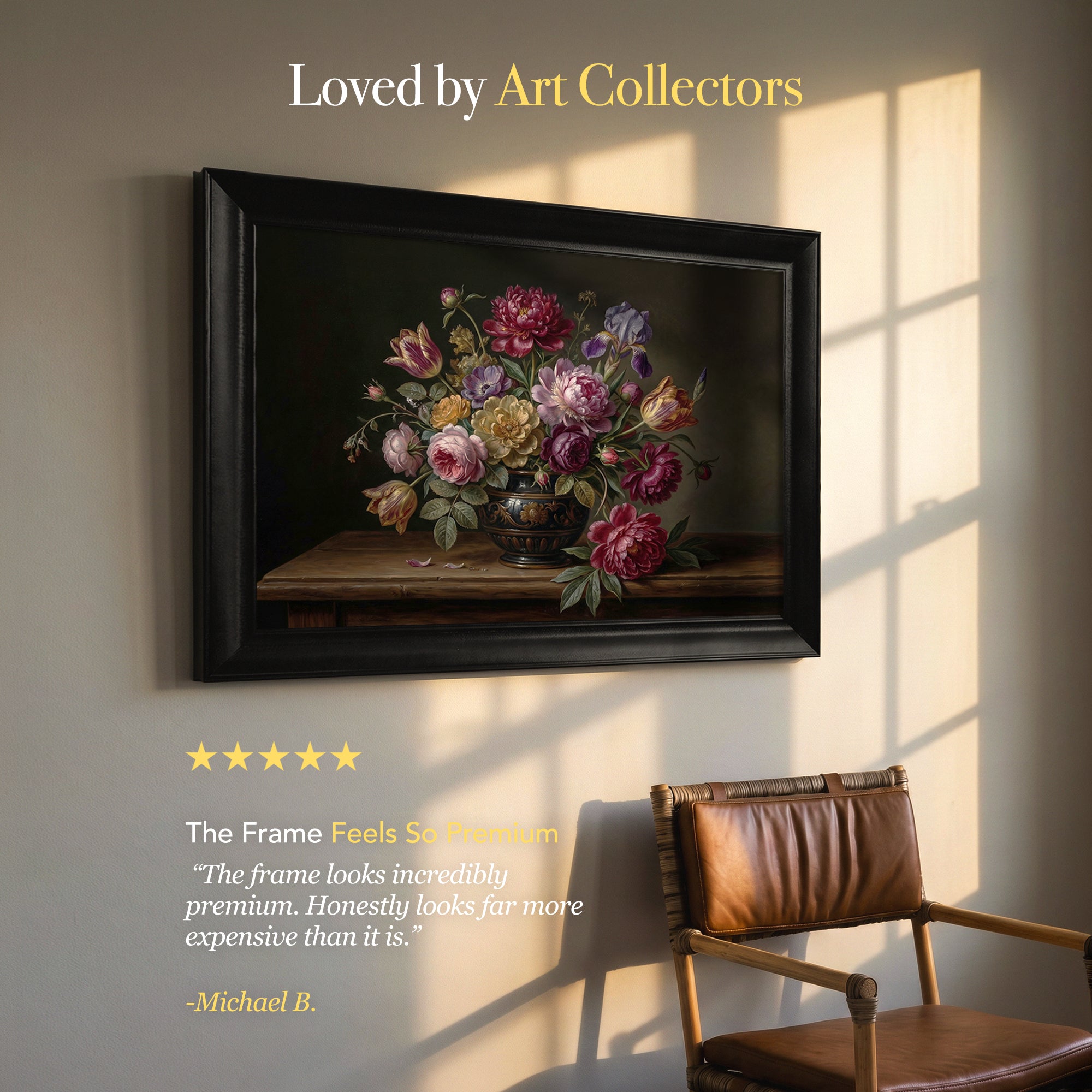 Classic Floral Still Life Framed Canvas Print