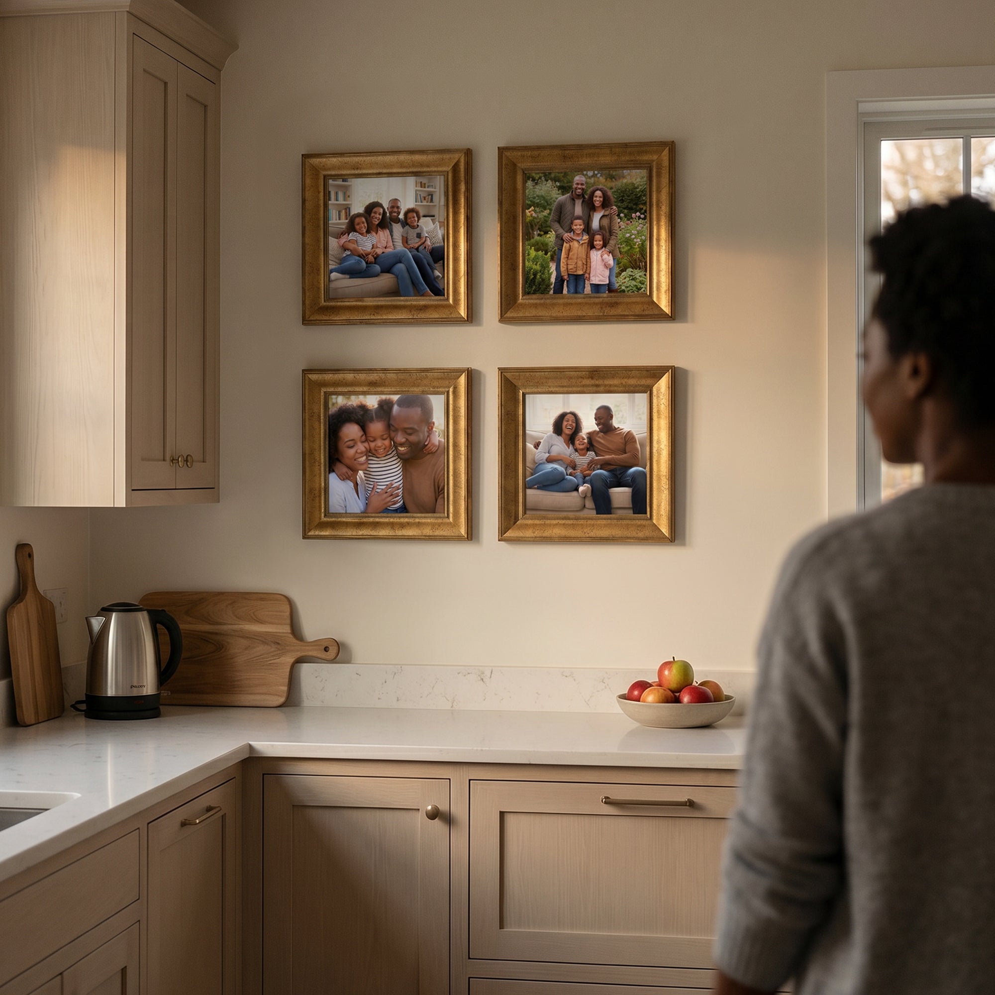 Personalized Gold-Framed Photo Collage Set – Beautiful Memories Corner