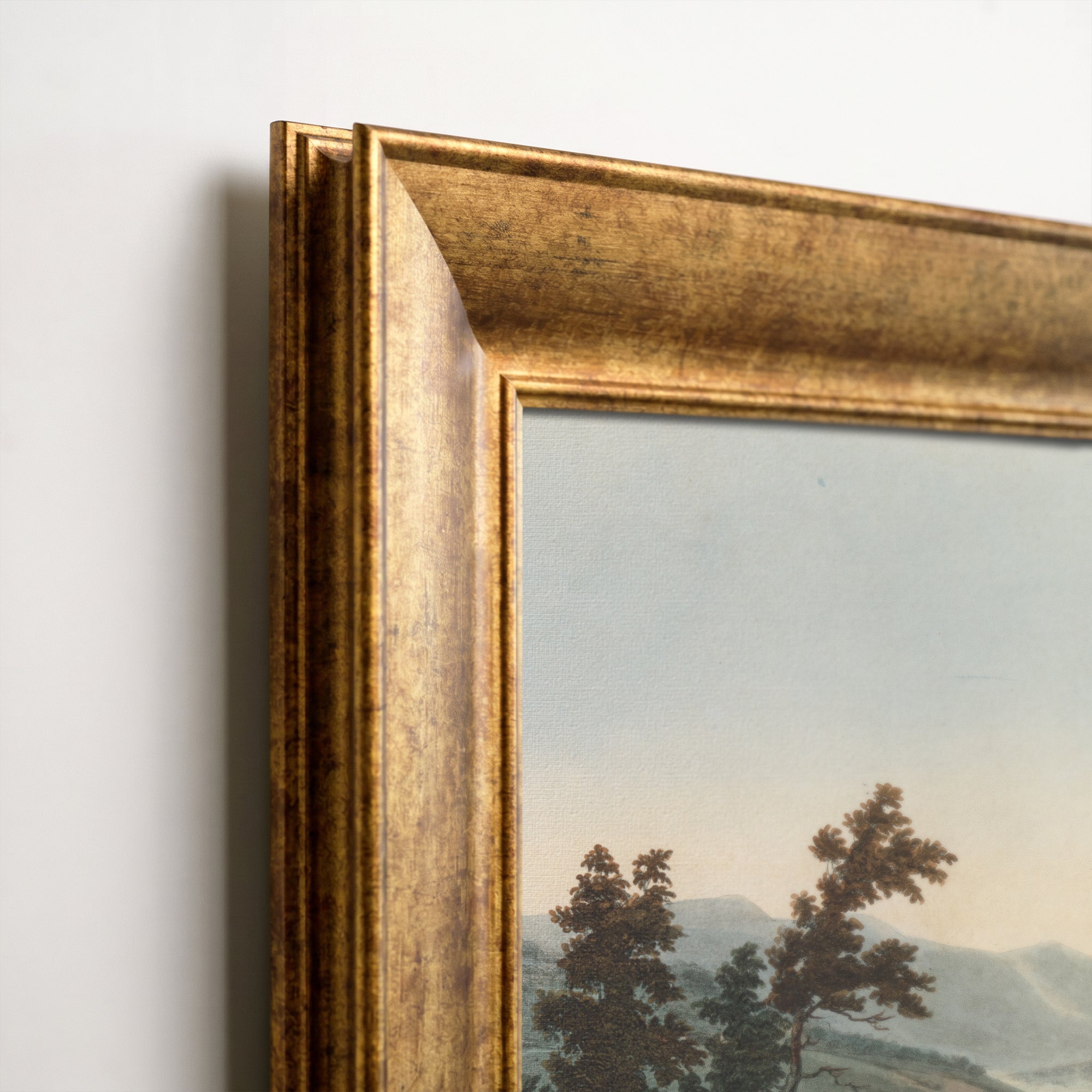 Vintage Lake Landscape Canvas Wall Art – Classic Mountain and Countryside View Print