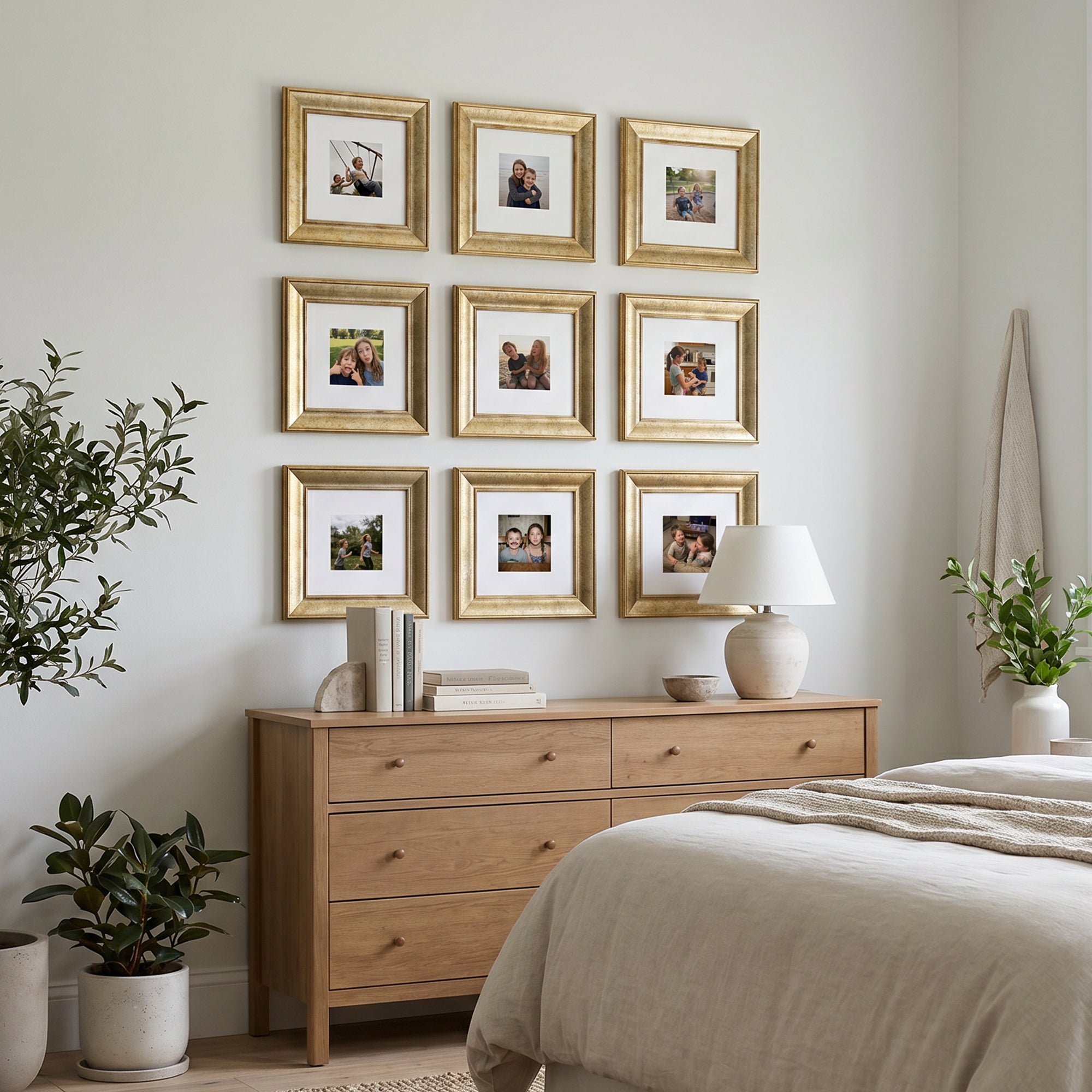 Personalized Champagne -Framed Photo Collage Set – Beautiful Memories Corner