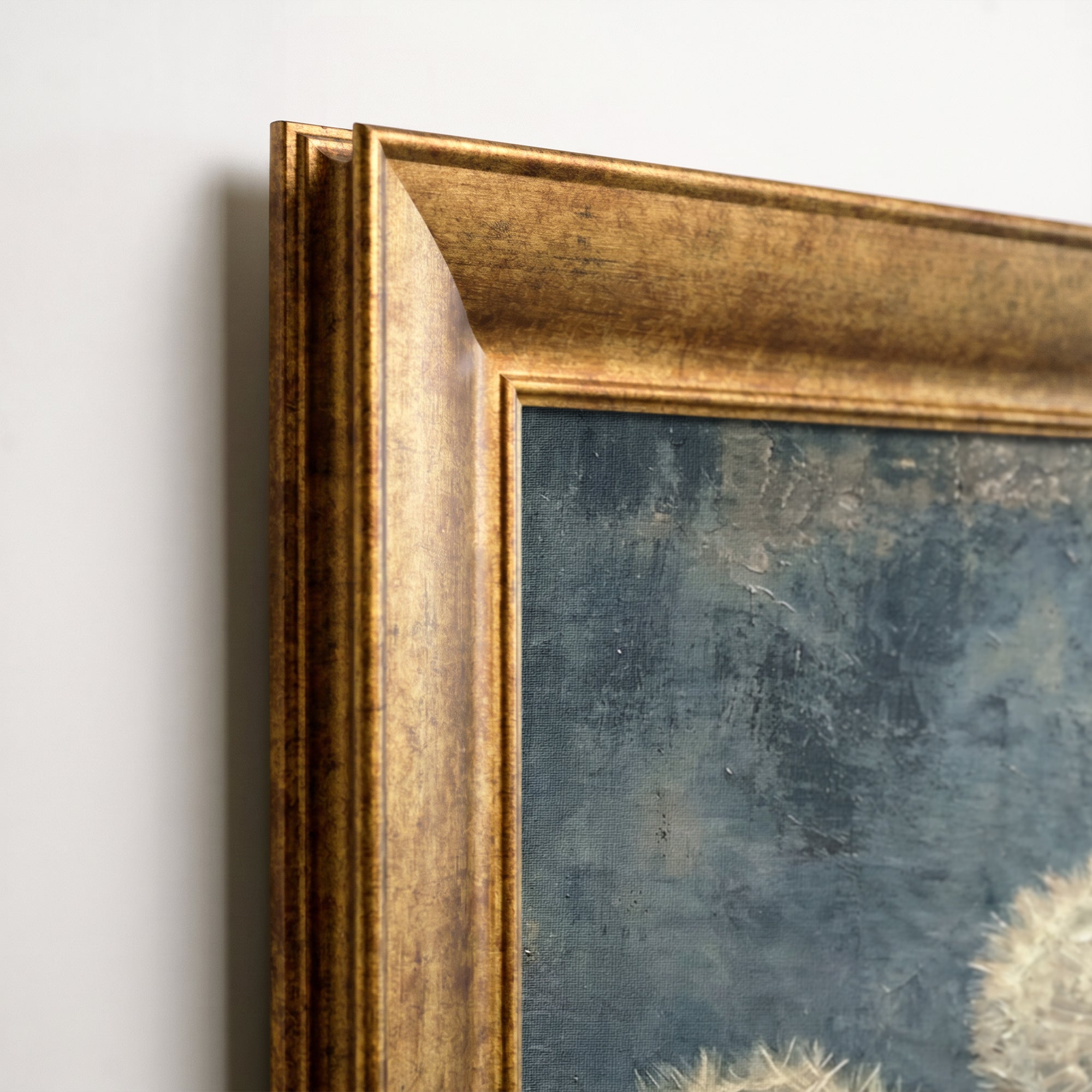 "Dandelion" Floral Framed Canvas Print