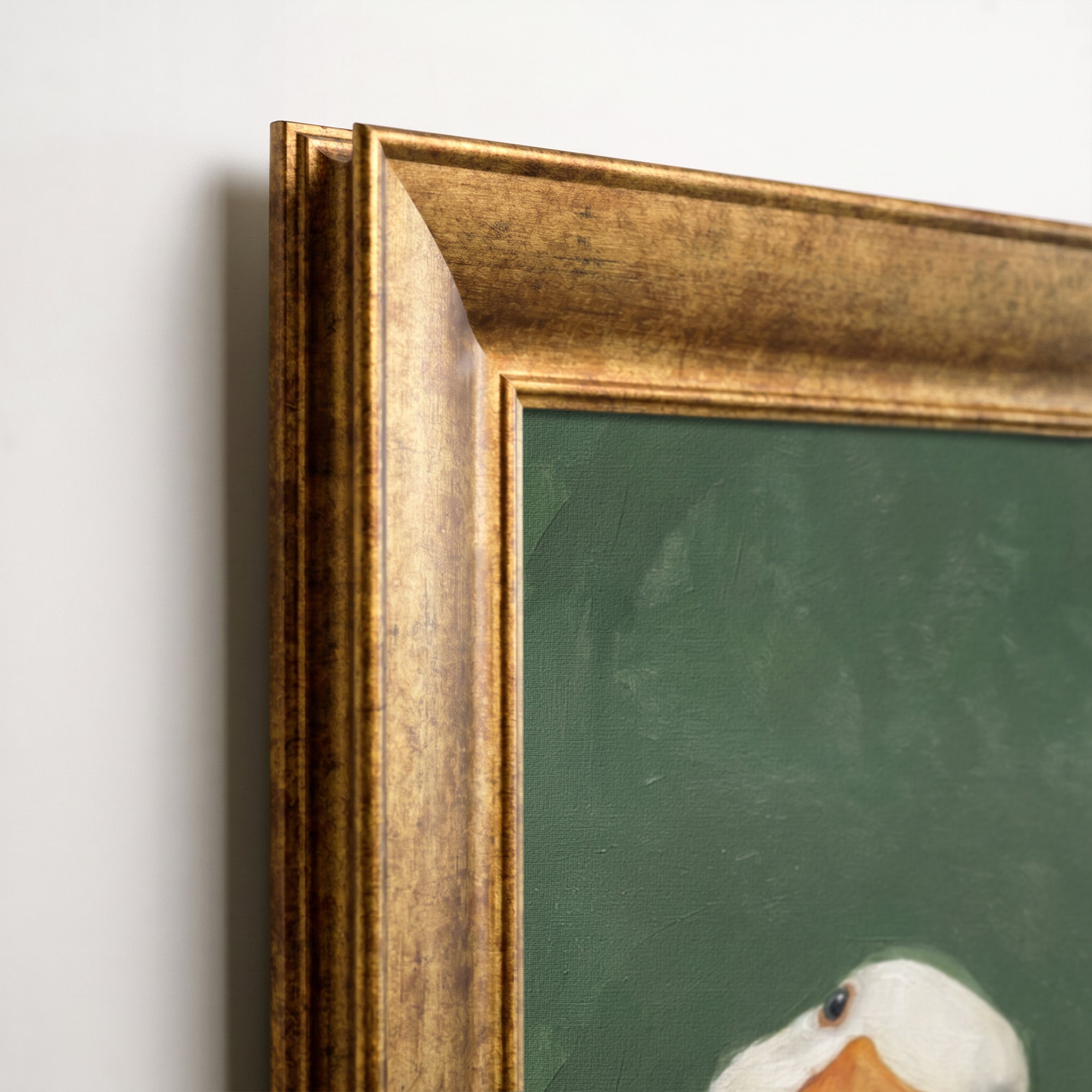 Three White Ducks Canvas Wall Art – Playful Animal Painting for Farmhouse and Modern Decor