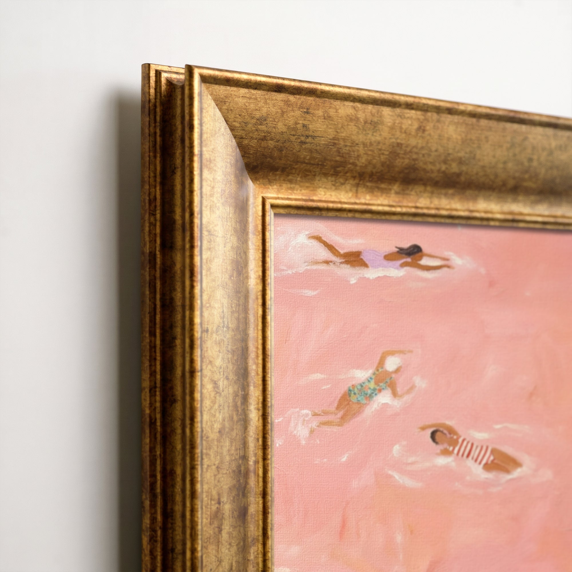Three Curious White Geese Framed Canvas Print