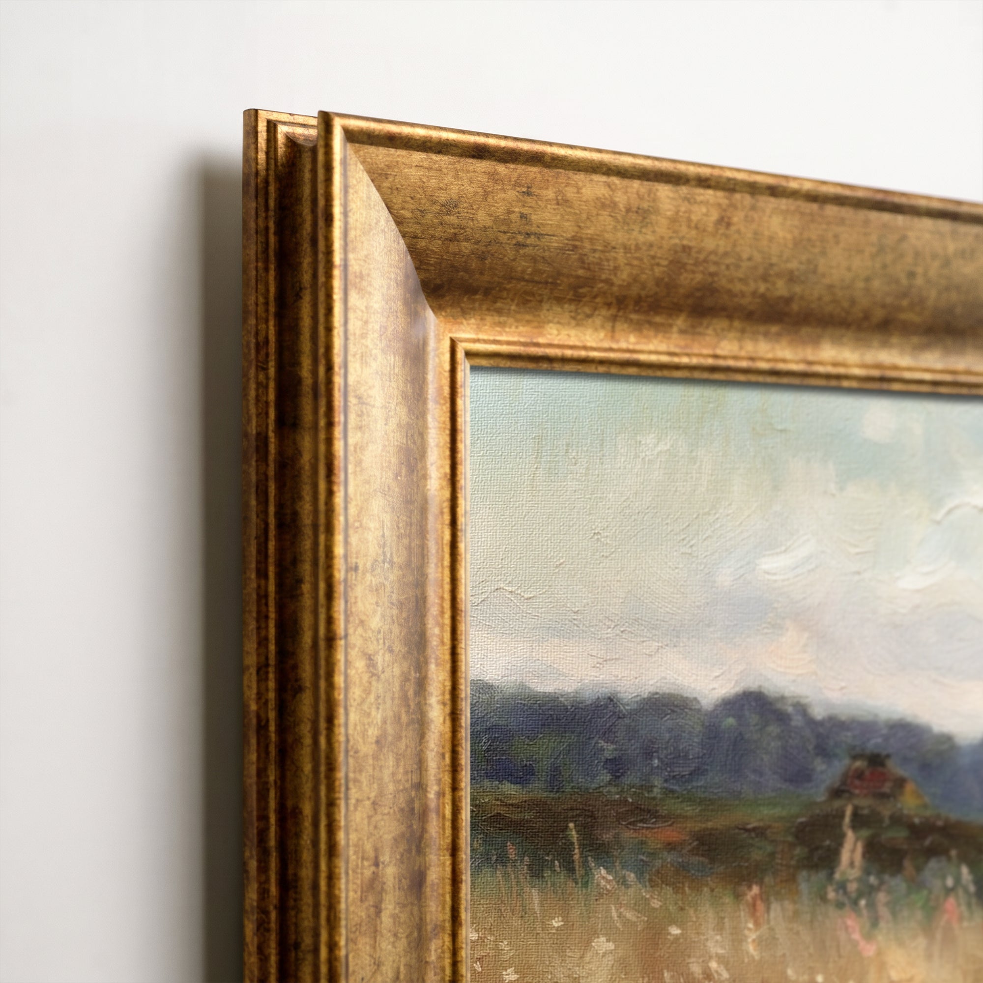 "Flowers Landscape" Floral Framed Canvas Print