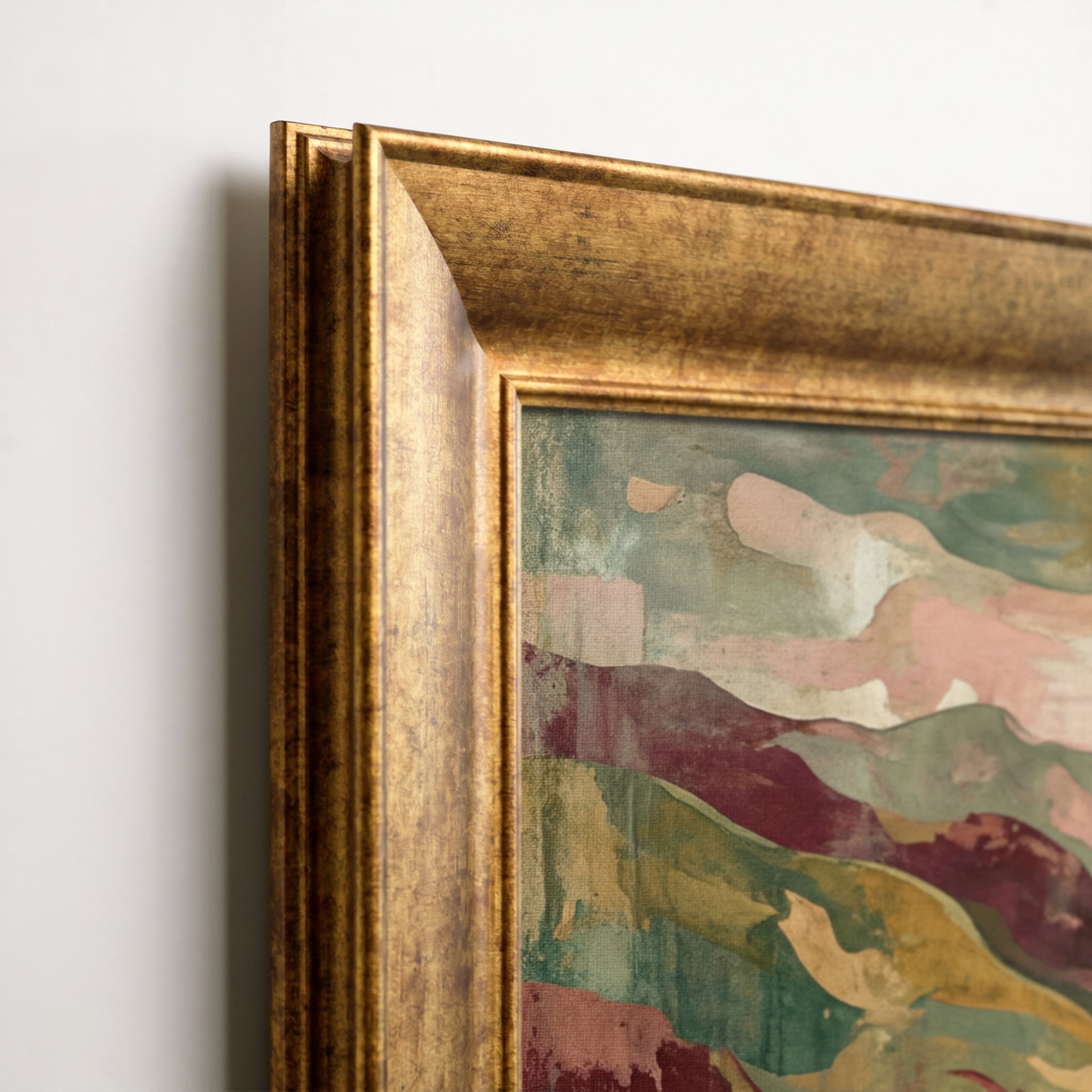 Abstract Landscape and Mountains Framed Canvas Print
