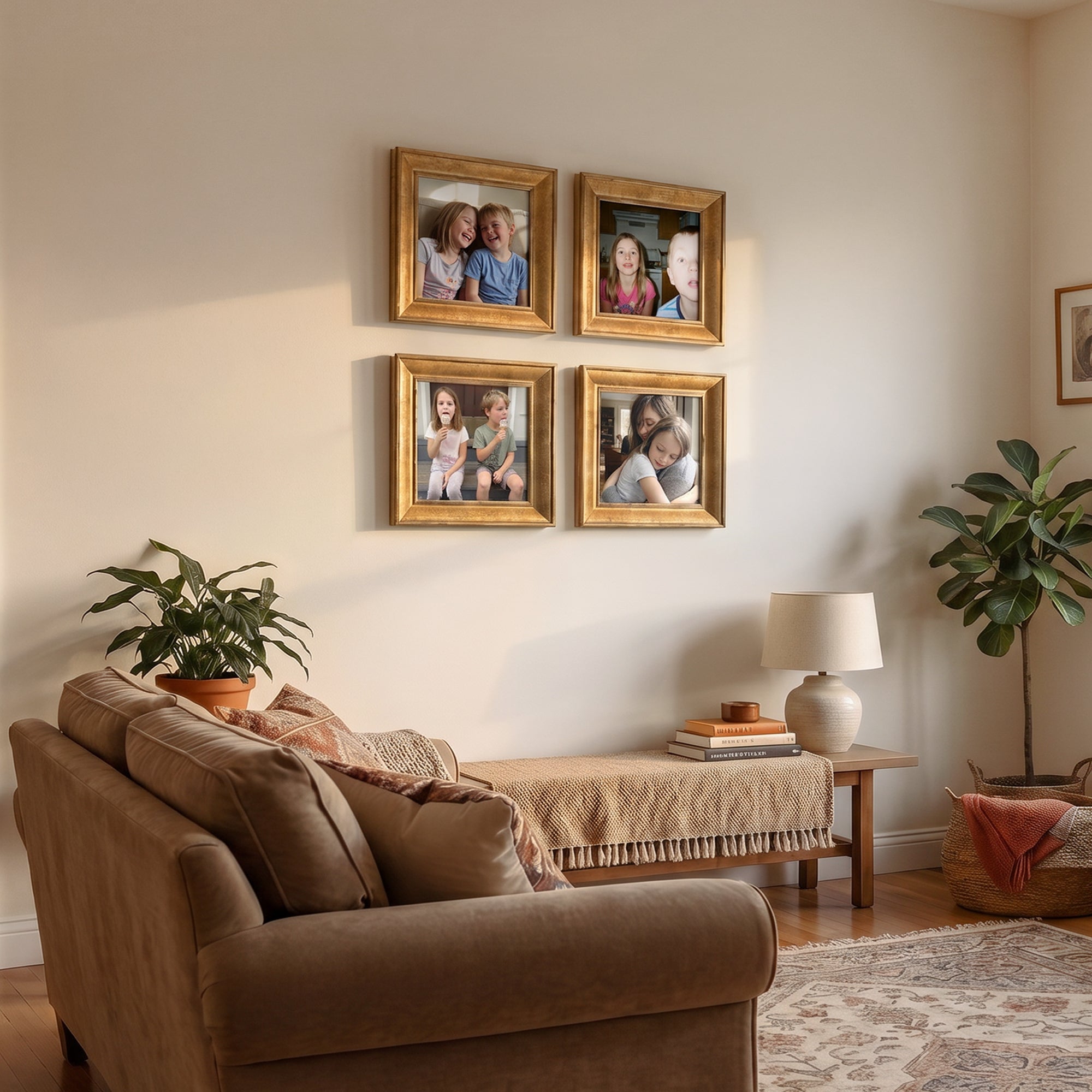 Personalized Gold-Framed Photo Collage Set – Beautiful Memories Corner