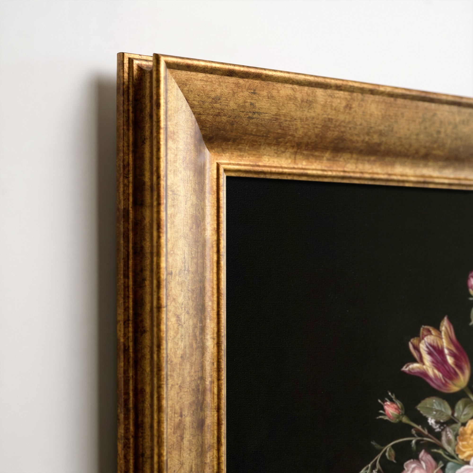 Classic Floral Still Life Framed Canvas Print