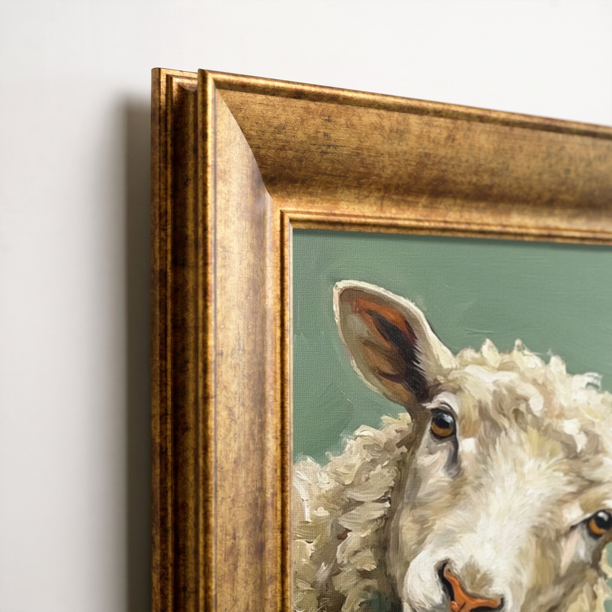 Three Curious Sheep Framed Canvas Print