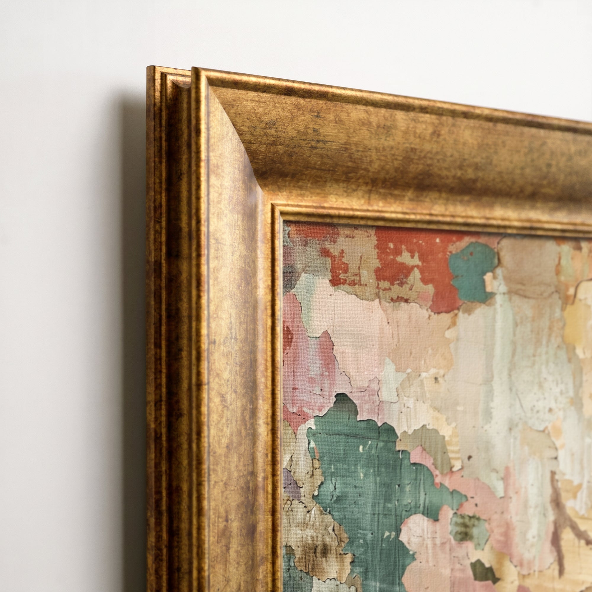 Abstract Distressed Textured Framed Canvas Print
