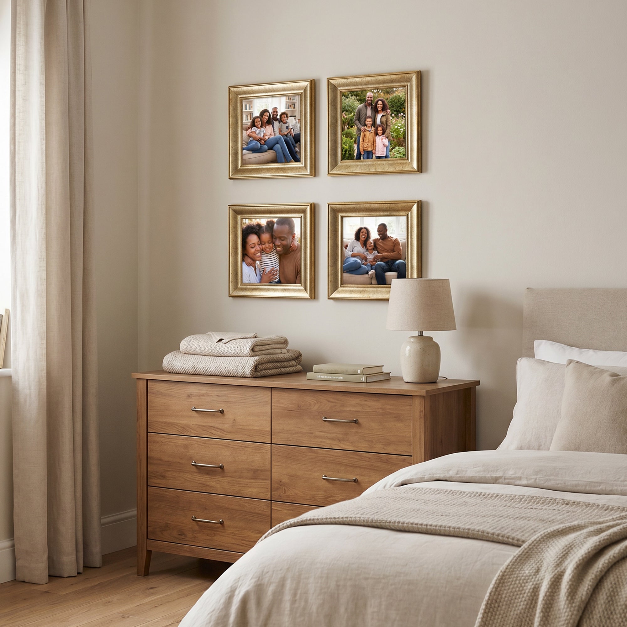 Personalized Champagne -Framed Photo Collage Set – Beautiful Memories Corner