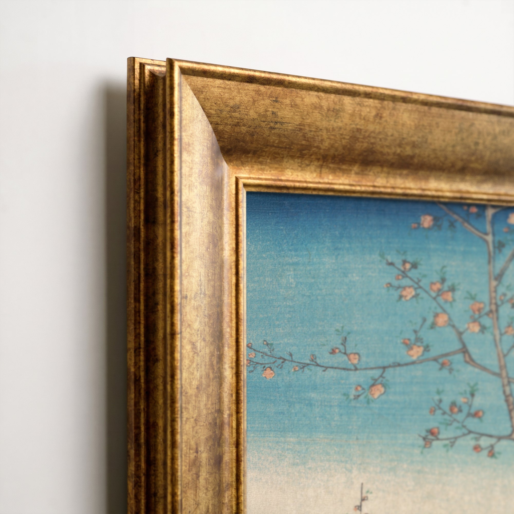 Japanese Cherry Blossom and Mount Fuji Canvas Wall Art – Vintage Ukiyo-e Landscape Print