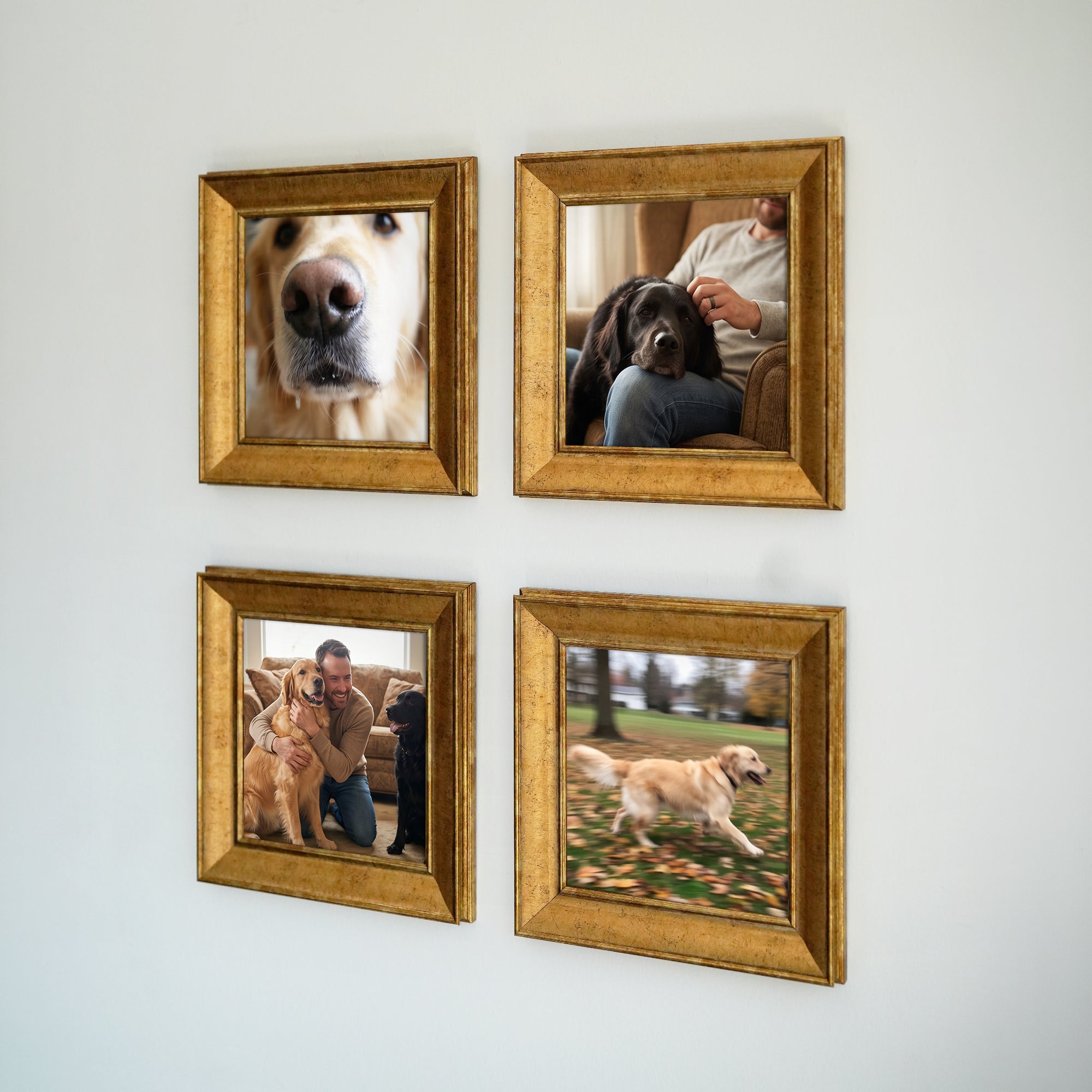 Personalized Gold-Framed Photo Collage Set – Beautiful Memories Corner