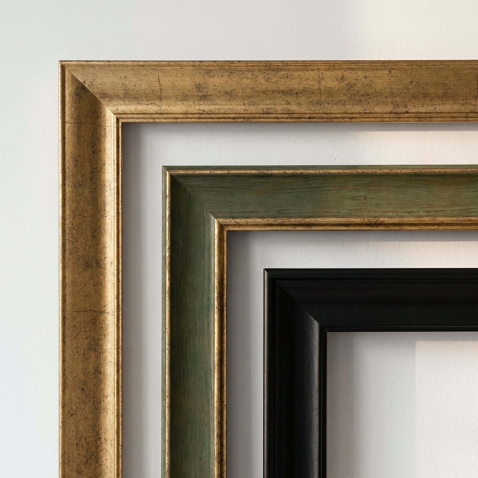 Olive Branches and Striped Vase Framed Canvas Print