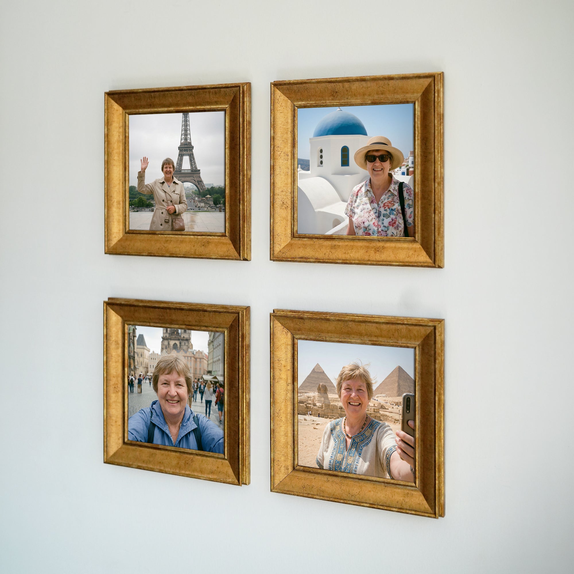 Personalized Gold-Framed Photo Collage Set – Beautiful Memories Corner