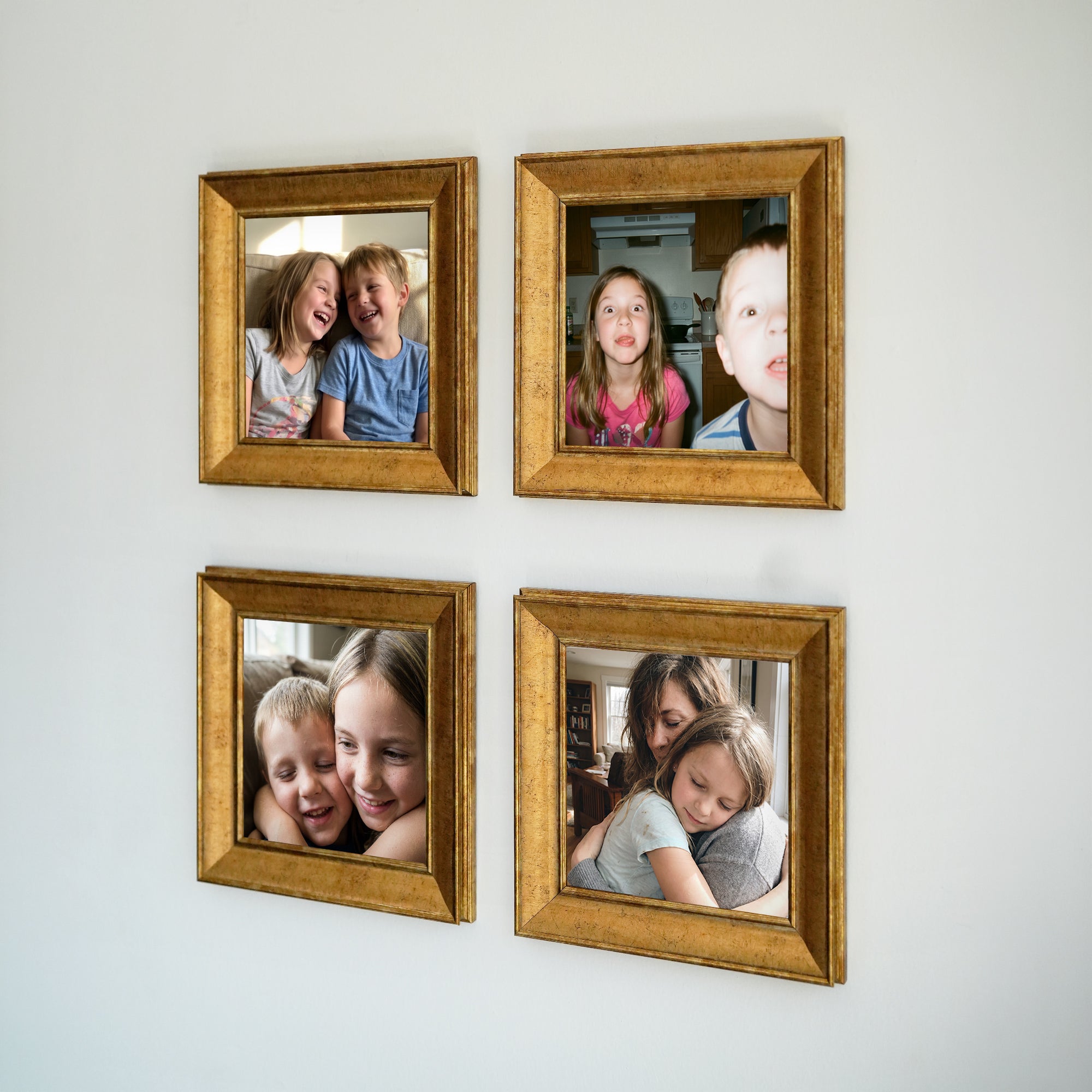 Personalized Gold-Framed Photo Collage Set – Beautiful Memories Corner