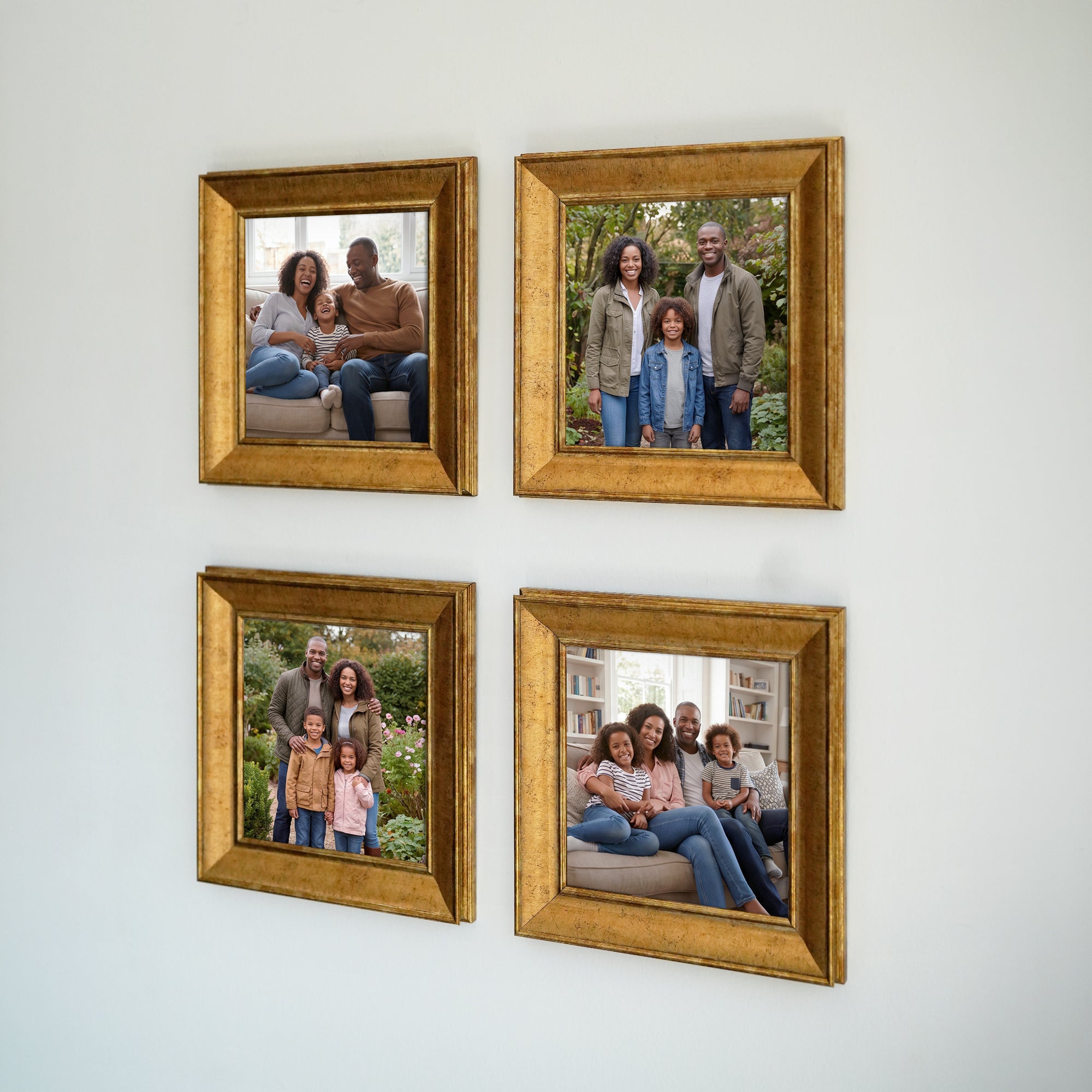 Personalized Gold-Framed Photo Collage Set – Beautiful Memories Corner