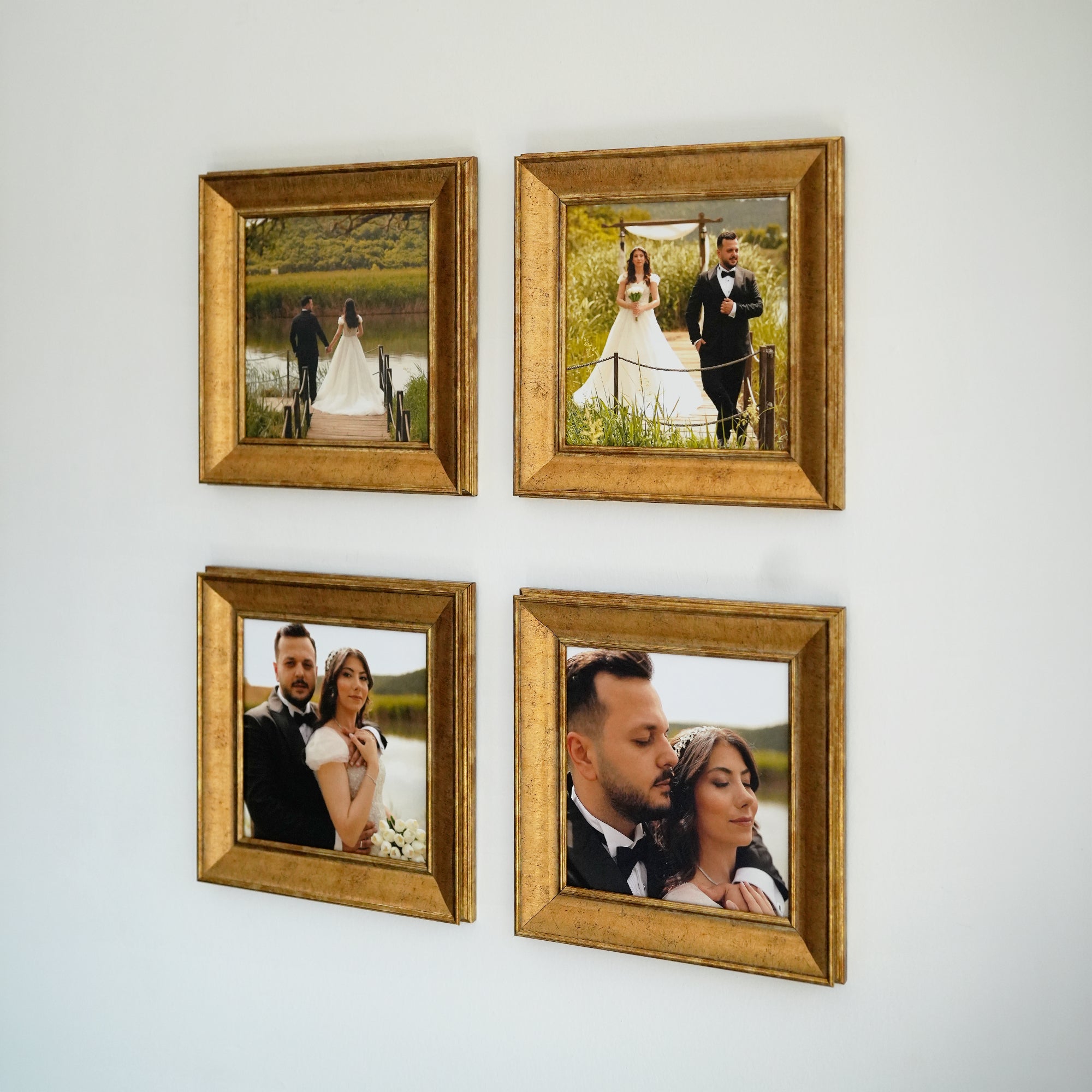 Personalized Gold-Framed Photo Collage Set – Beautiful Memories Corner