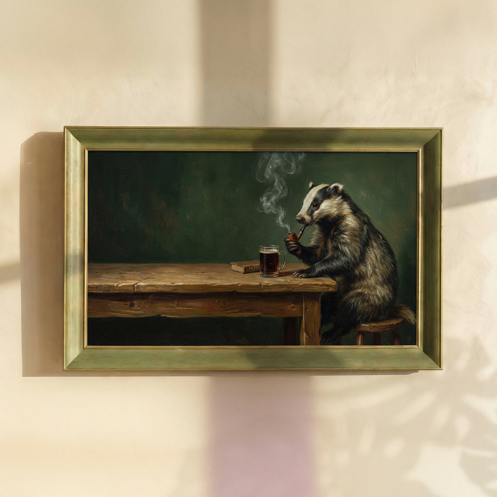 Full Moon and Flying Birds Painting