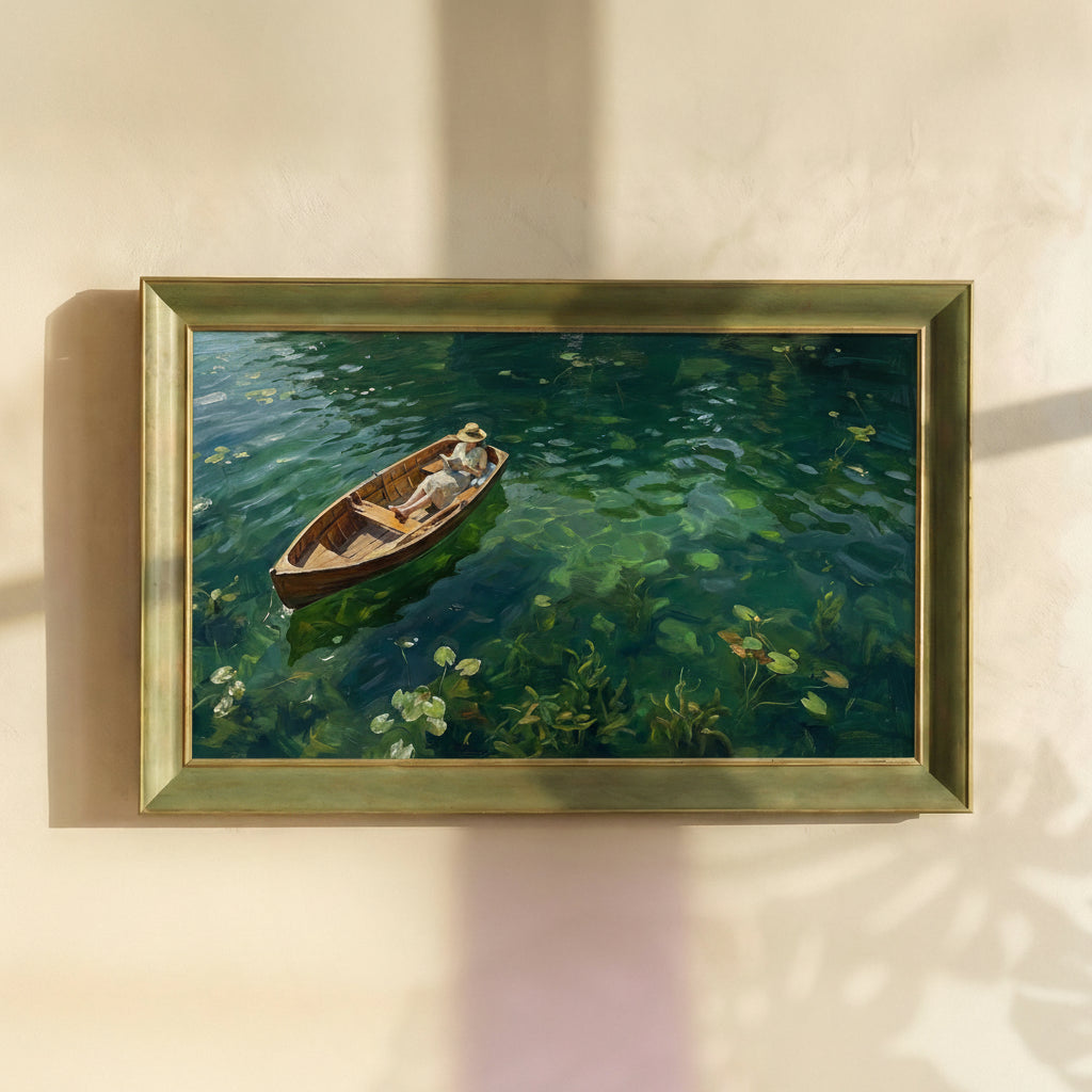 Enjoying a Boat on the Lake Painting