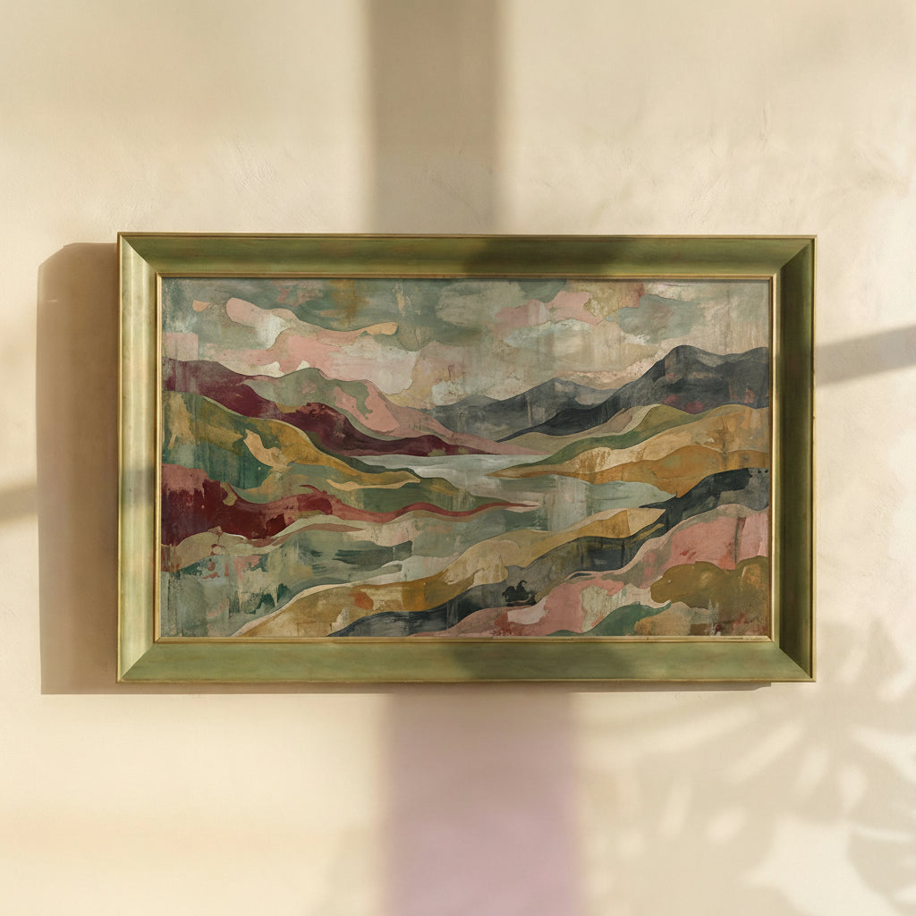 Abstract Landscape and Mountains Painting