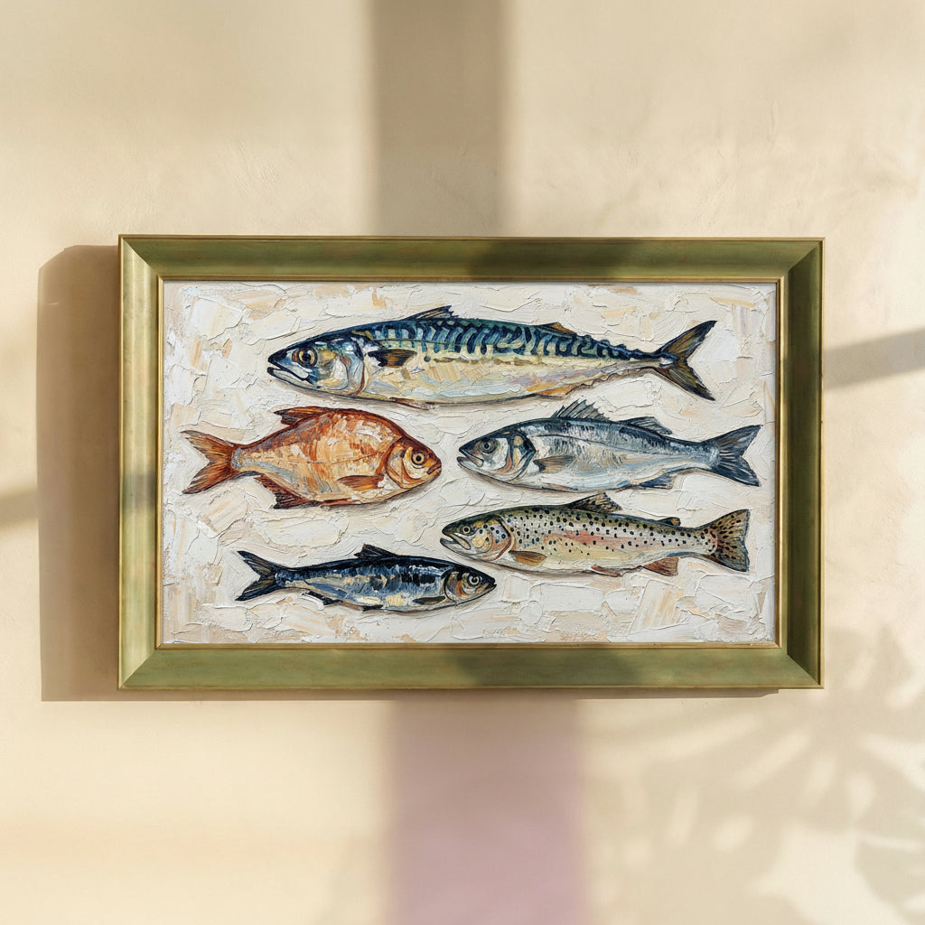 Five Fishes Still Life Painting