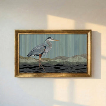 Heron Waiting in the Water Painting