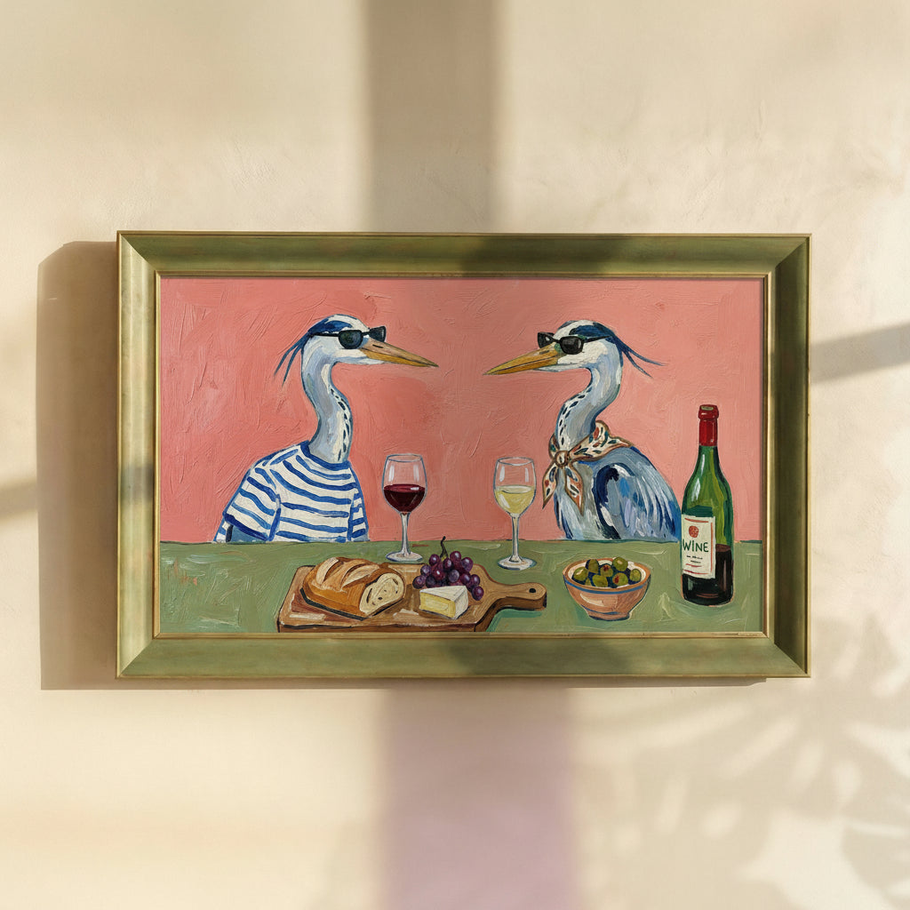 Migratory Birds Drinking Wine Painting